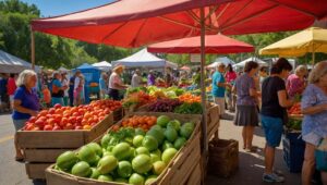 A Vibrant Farmer’s Market of Fresh Produce – free AI stock image