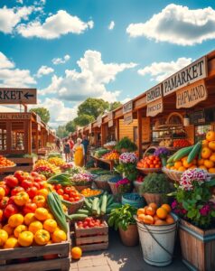 A Vibrant Farmers Market Spread – free AI stock image