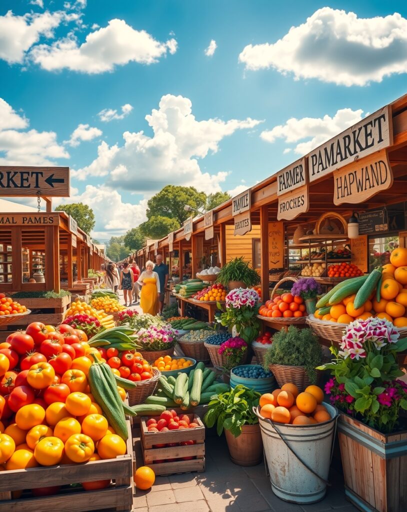 A Vibrant Farmers Market Spread – free AI stock image