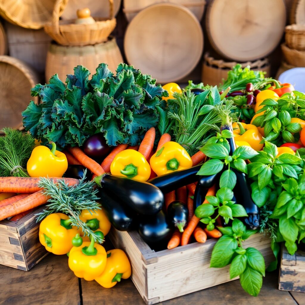 A Vibrant Feast of Fresh Vegetables – free AI stock image