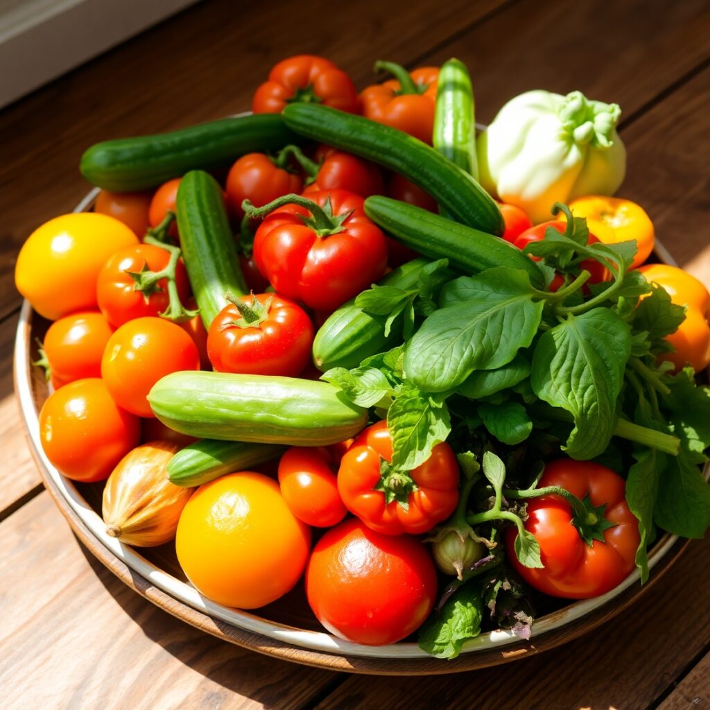 A Vibrant Feast of Fresh Vegetables – free AI stock image