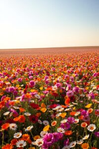 A Vibrant Field of Blossoming Flowers – free AI stock image