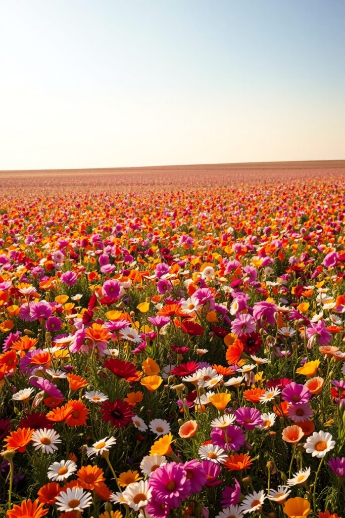 A Vibrant Field of Blossoming Flowers – free AI stock image