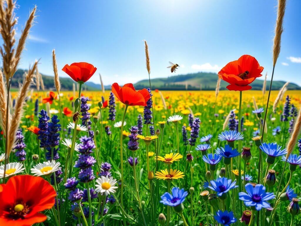 A Vibrant Field of Blooming Wildflowers – free AI stock image