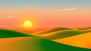 Vibrant Flat Design Landscape – free AI stock image