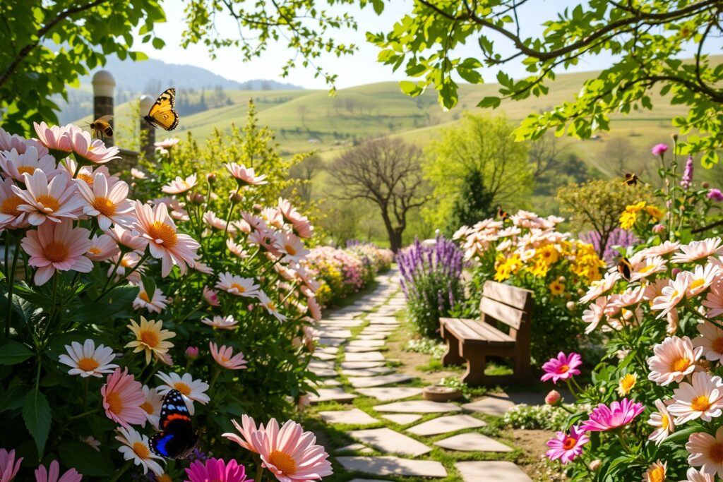 Vibrant Floral Explosion in Spring Garden – free AI stock image