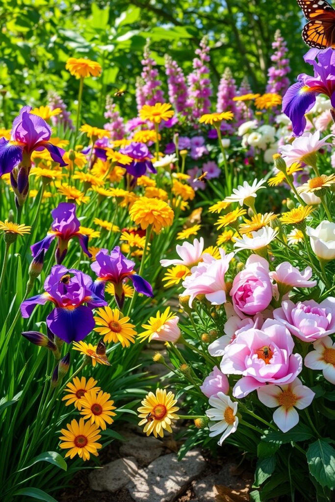 Vibrant Floral Symphony in Full Bloom – free AI stock image