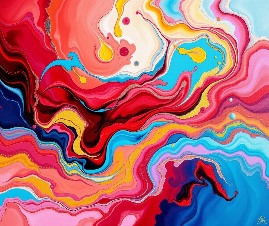 Vibrant Flow of Abstract Colors and Shapes – free AI stock image