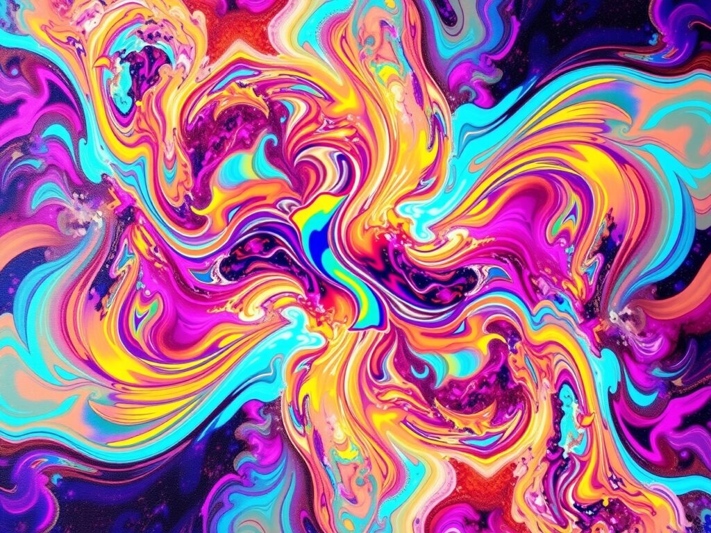 Vibrant Flow of Abstract Colors and Shapes – free AI stock image