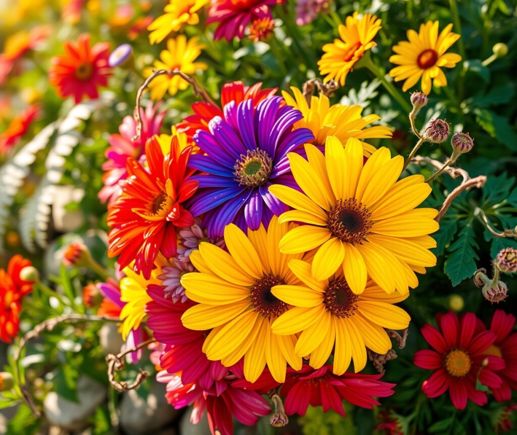 Vibrant Flower Bouquet in Blooming Garden – free AI stock image