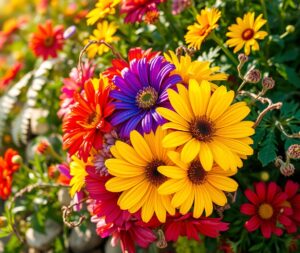 Vibrant Flower Bouquet in Blooming Garden – free AI stock image