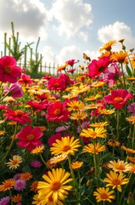 Vibrant Flower Garden in Full Bloom – free AI stock image