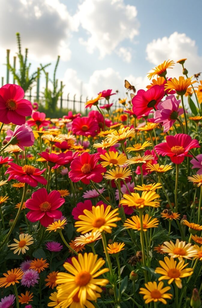 Vibrant Flower Garden in Full Bloom – free AI stock image