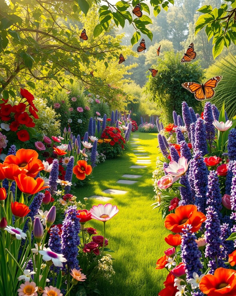 Vibrant Flower Garden in Full Bloom – free AI stock image