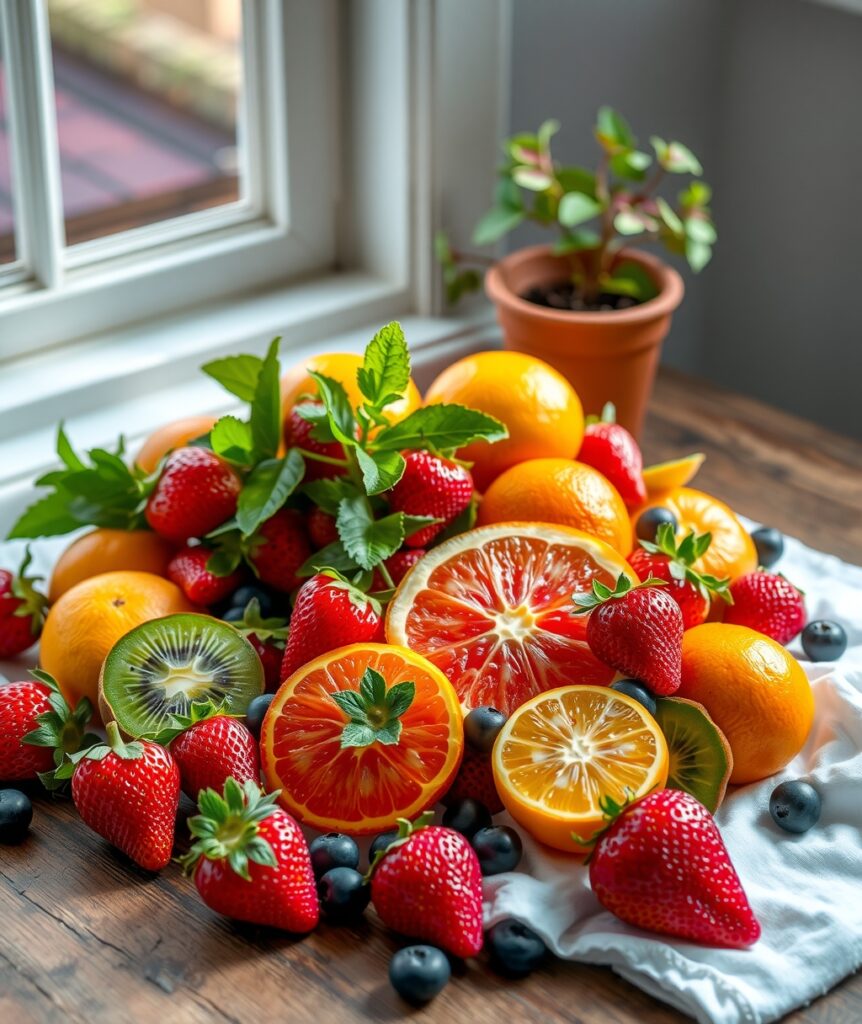 Vibrant Fresh Fruits Promoting Healthy Living – free AI stock image