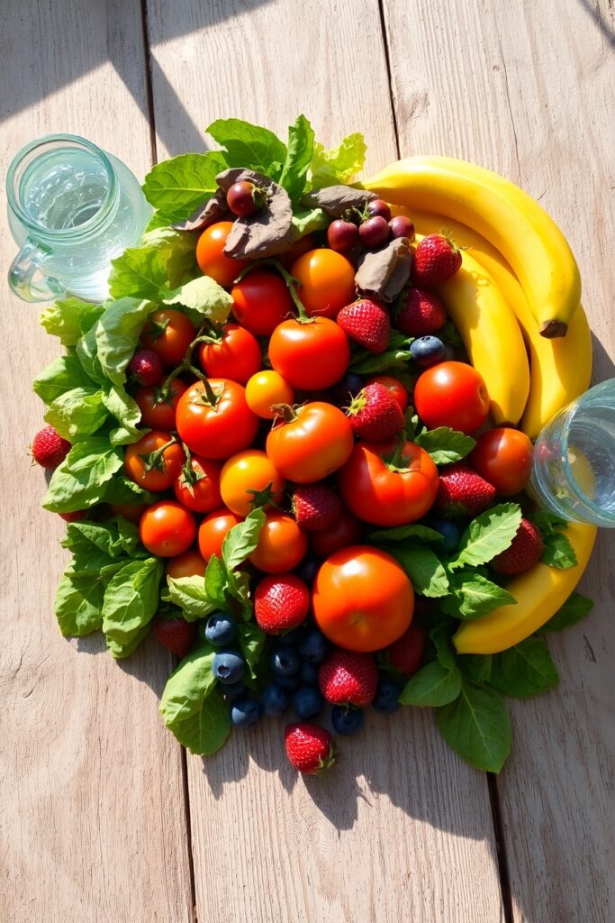Vibrant Fresh Produce on a Wooden Table – free AI stock image