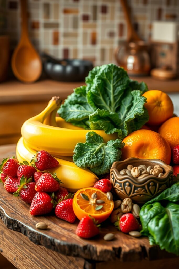 Vibrant Fruit Arrangement for Healthy Living – free AI stock image
