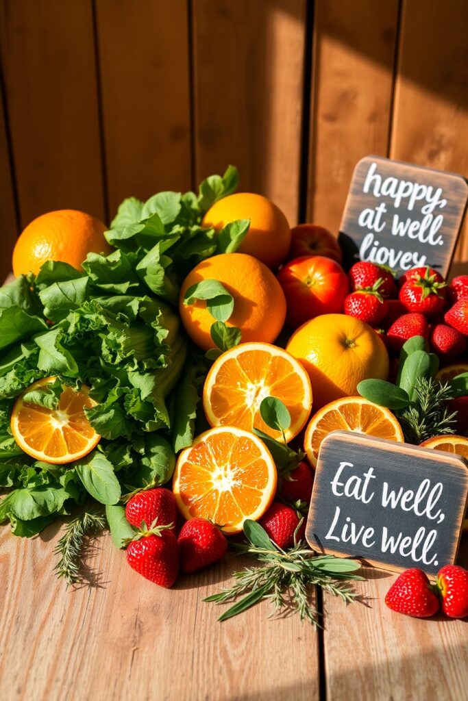 Vibrant Fruits and Vegetables for Health – free AI stock image