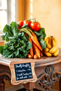 Vibrant Fruits and Vegetables for Wellness – free AI stock image
