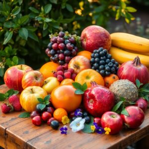 Vibrant Fruits Celebrating Health and Nutrition – free AI stock image
