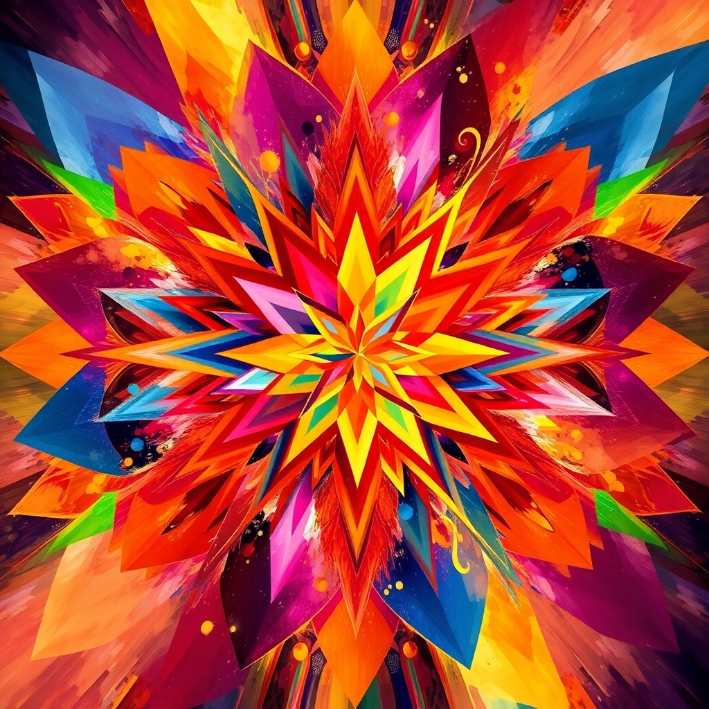 Vibrant Fusion of Abstract Shapes and Colors – free AI stock image
