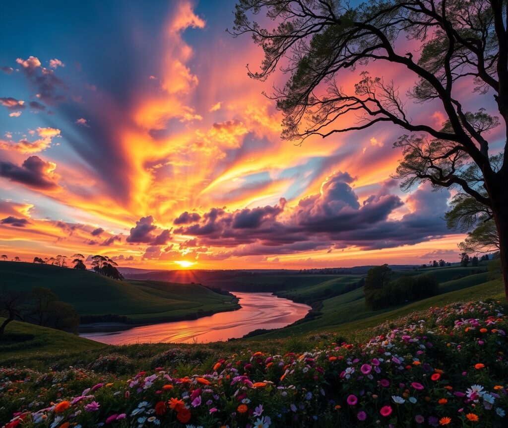 Vibrant Fusion of Colors in Nature – free AI stock image