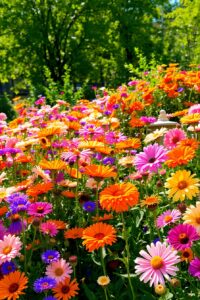 Vibrant Garden Blooms Under the – free AI stock image
