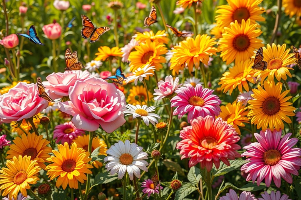 A Vibrant Garden of Colorful Flowers – free AI stock image