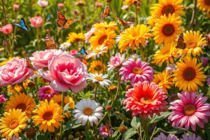 A Vibrant Garden of Colorful Flowers – free AI stock image
