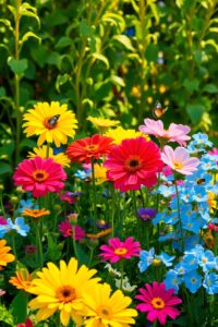 A Vibrant Garden Filled with Blossoming Flowers – free AI stock image