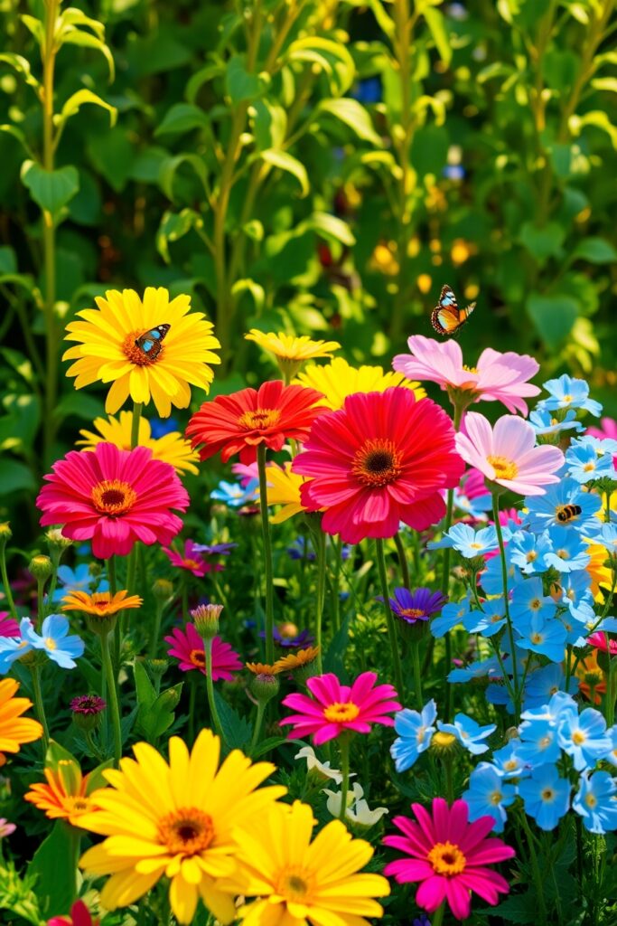 A Vibrant Garden Filled with Blossoming Flowers – free AI stock image