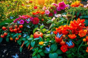 Vibrant Garden of Fresh Vegetables and Fruits – free AI stock image