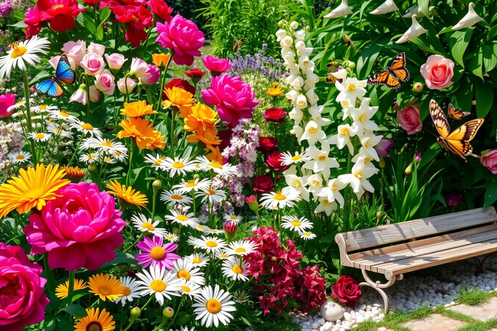 A Vibrant Garden Full of Colorful Flowers – free AI stock image