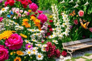 A Vibrant Garden Full of Colorful Flowers – free AI stock image
