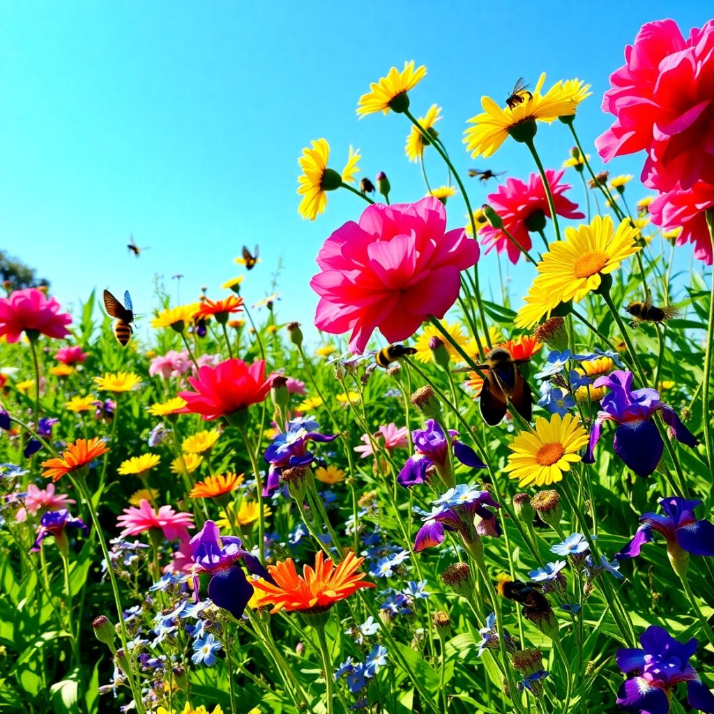 Vibrant Garden in Full Bloom – free AI stock image
