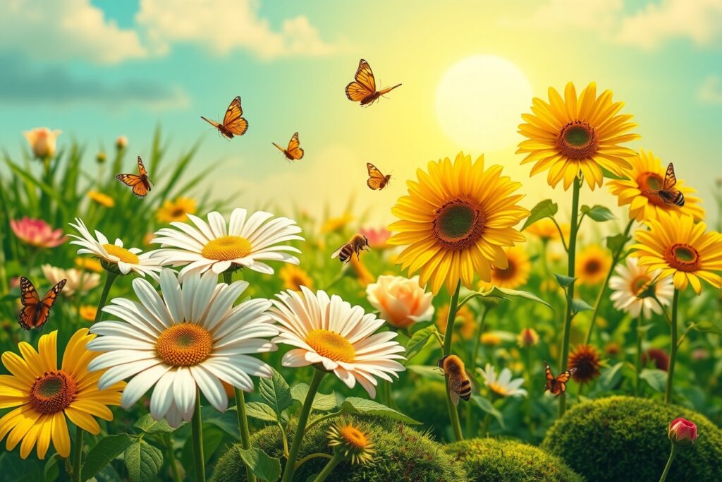 A Vibrant Garden of Blooming Flowers – free AI stock image