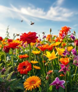 Vibrant Garden of Blooming Flowers – free AI stock image