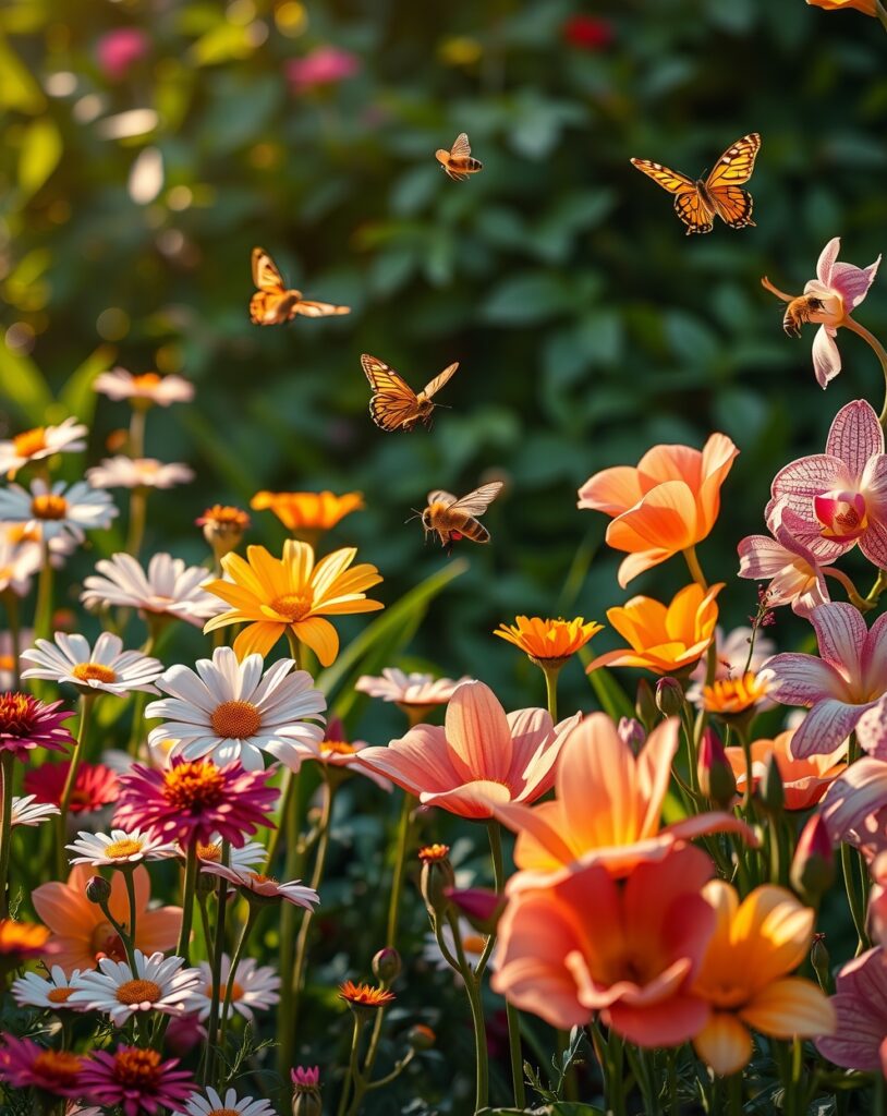 A Vibrant Garden of Blossoming Flowers – free AI stock image