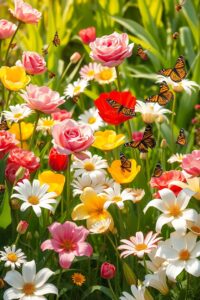 A Vibrant Garden of Blossoming Flowers – free AI stock image
