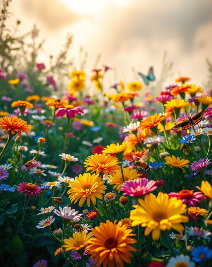 Vibrant Garden of Colorful Blooms – free AI stock image