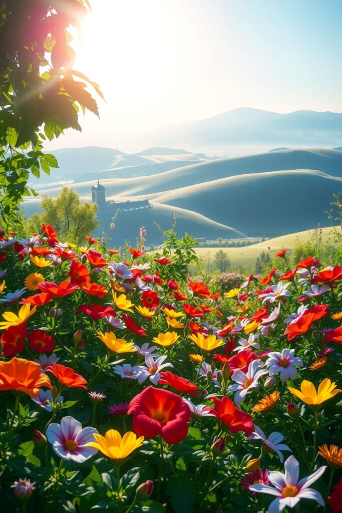 Vibrant Garden of Colorful Flowers – free AI stock image