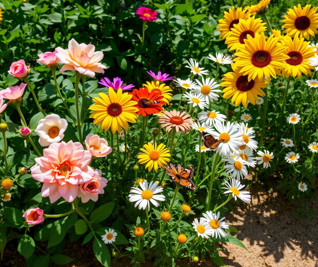 Vibrant Garden of Colorful Flowers – free AI stock image