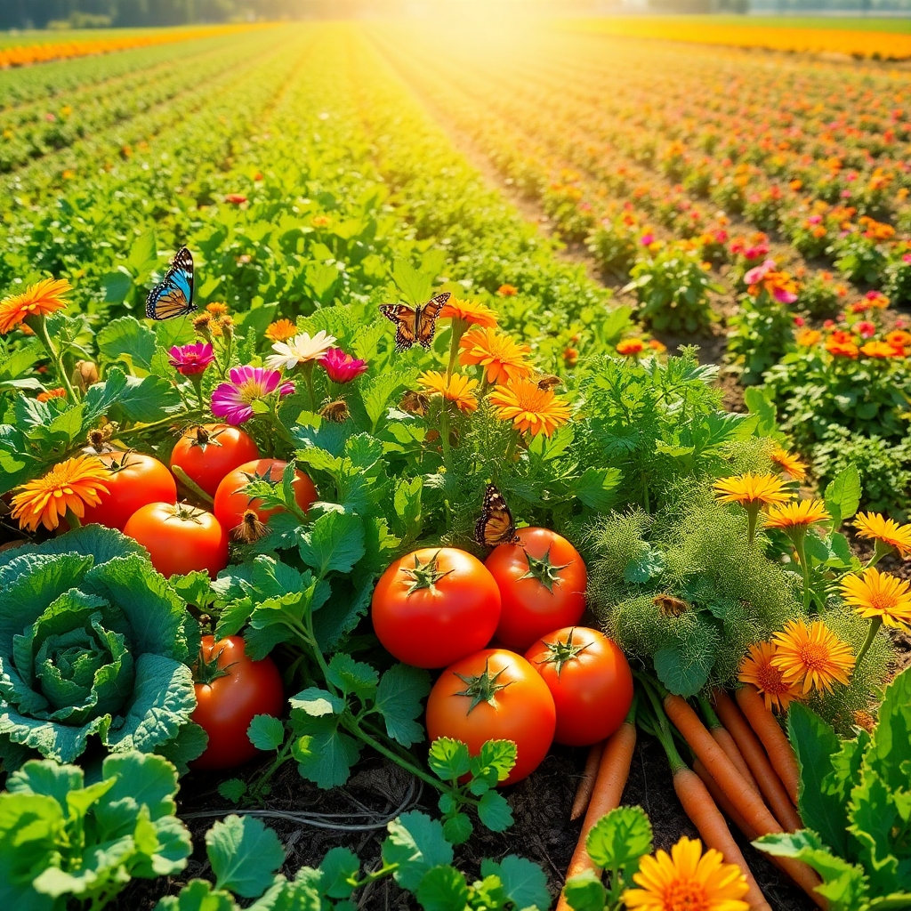 Vibrant Garden of Fresh Vegetables – free AI stock image