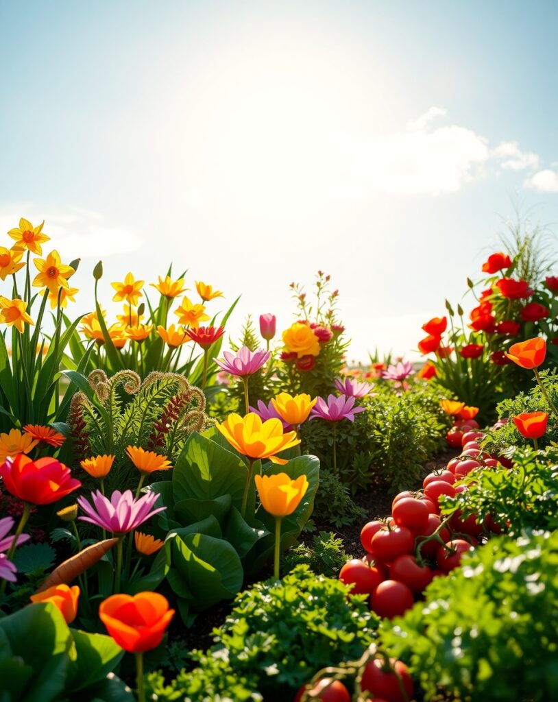 Vibrant Garden of Health and Wellness – free AI stock image