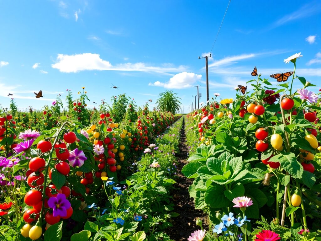 Vibrant Garden of Healthy Fruits and Vegetables – free AI stock image