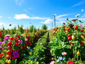 Vibrant Garden of Healthy Fruits and Vegetables – free AI stock image