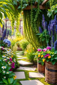 Vibrant Garden of Herbal Health Plants – free AI stock image