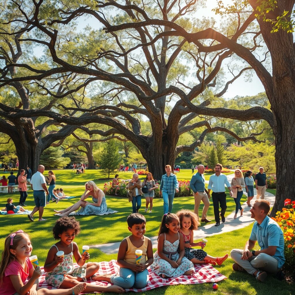 A Vibrant Gathering in a City Park – free AI stock image