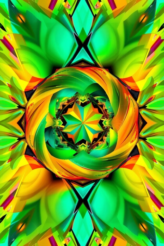 Vibrant Geometric Shapes in Motion – free AI stock image