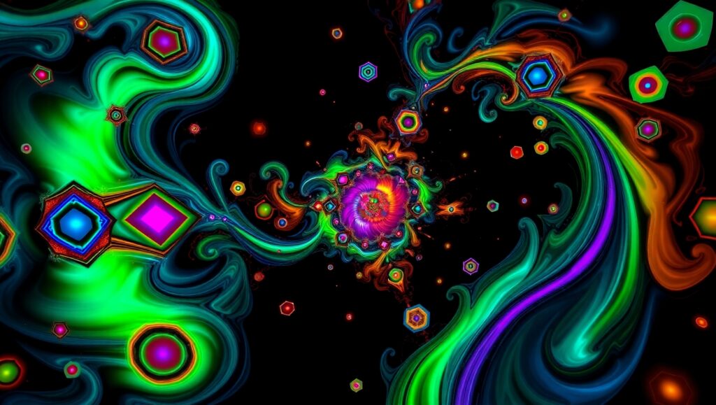 Vibrant Geometric Symphony in Abstract – free AI stock image